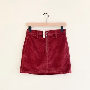 NWT Madewell velveteen stretch mini skirt